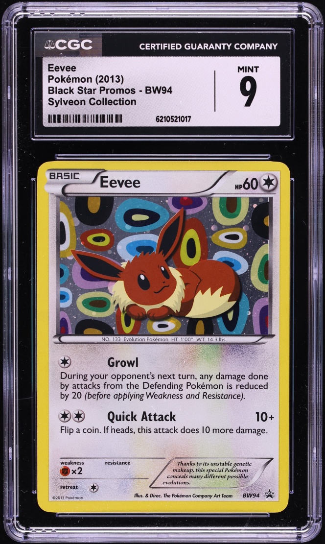 2013 Pokemon Black & White Promo Sylveon Collection Eevee #BW94 CGC 9 MINT