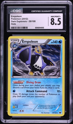 2012 Pokemon Black & White Dark Explorers Holo Empoleon #29 CGC 8.5 NM-MT+