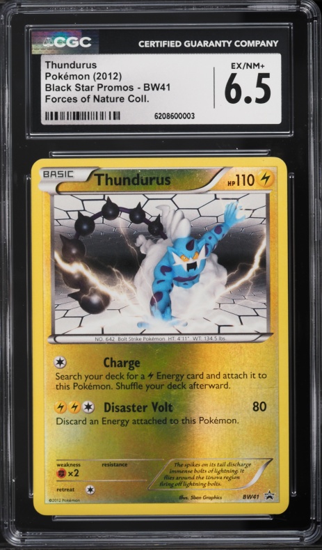 2012 Pokemon BW Black Star Promo Forces Of Nature Collection Thundurus #BW41 CGC 6.5 EXMT+
