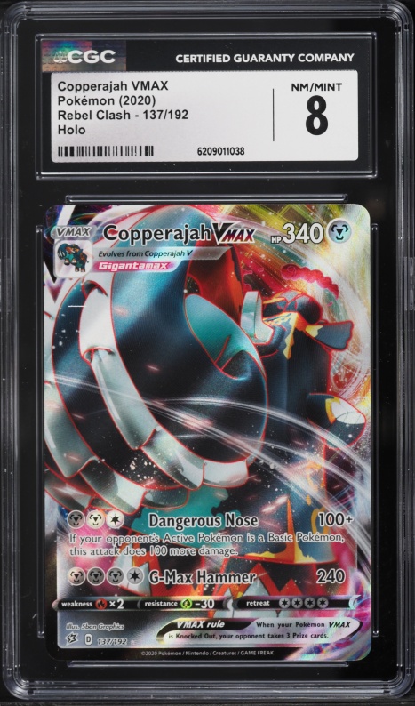 2020 Pokemon Sword & Shield Rebel Clash Alt Art Copperajah VMAX #137 CGC 8 NM-MT