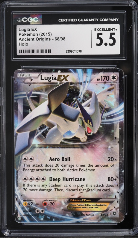 2015 Pokemon XY Ancient Origins Holo Lugia EX #68 CGC 5.5 EX+
