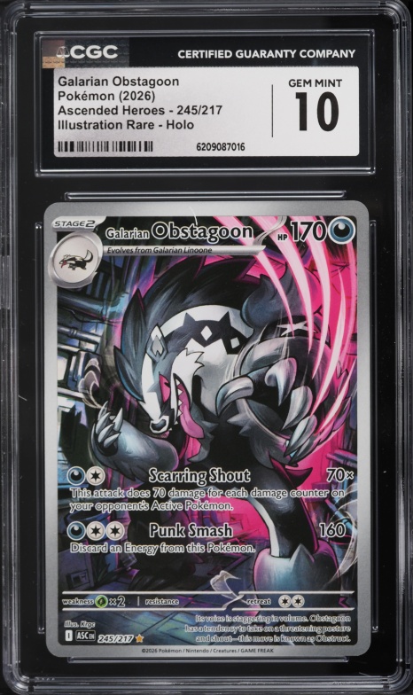 2026 Pokemon Mega Evolution Ascended Heroes IR Galarian Obstagoon #245 CGC 10 GEM MINT