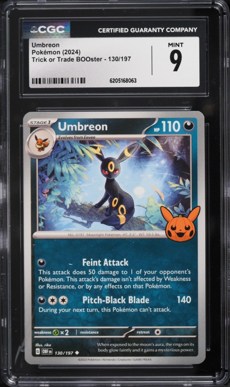 2024 Pokemon Scarlet & Violet Trick Or Trade BOOster Umbreon #130 CGC 9 MINT