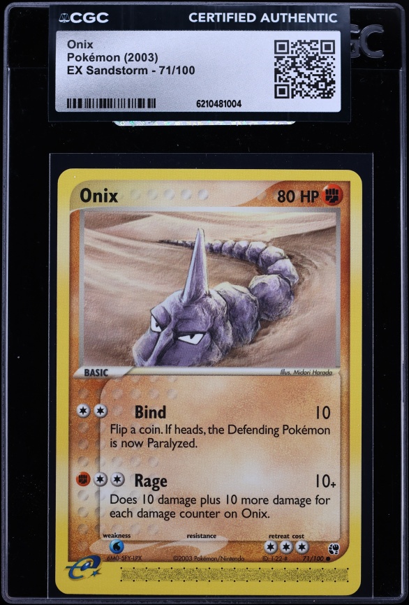 2003 Pokemon EX Sandstorm Onix #71 CGC AUTH