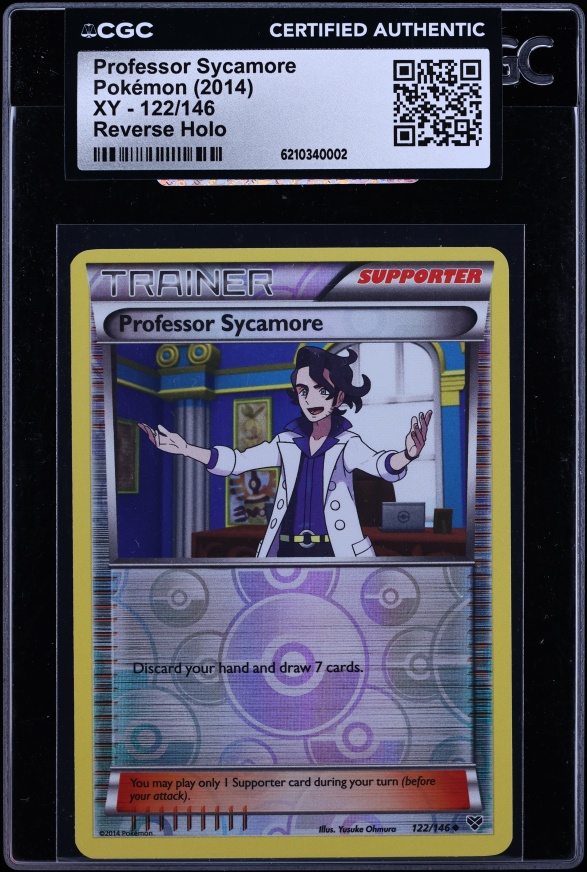 2014 Pokemon XY Reverse Holo Professor Sycamore #122 CGC AUTH