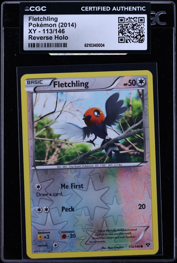 2014 Pokemon XY Reverse Holo Fletchling #113 CGC AUTH