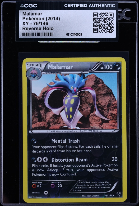 2014 Pokemon XY Reverse Holo Malamar #76 CGC AUTH