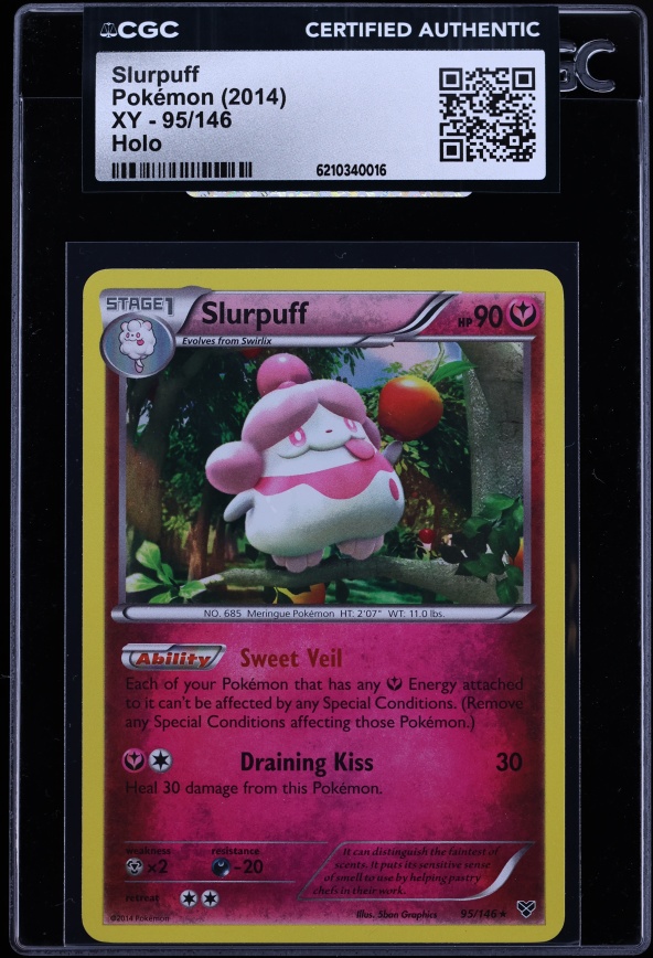 2014 Pokemon Xy Holo Slurpuff #95 CGC AUTH