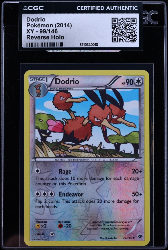2014 Pokemon XY Reverse Holo Dodrio #99 CGC AUTH