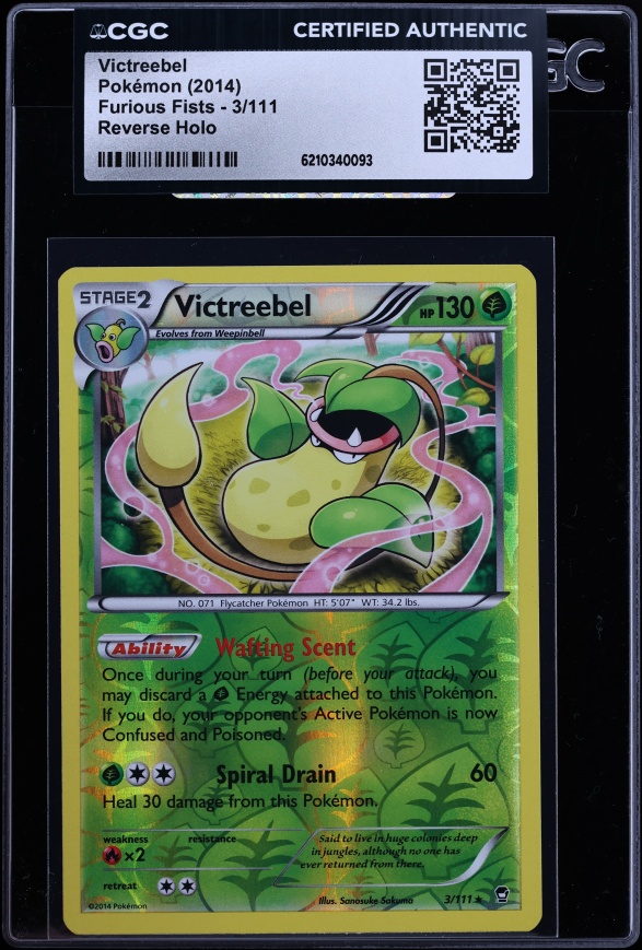 2014 Pokemon XY Furious Fists Reverse Holo Victreebel #3 CGC AUTH