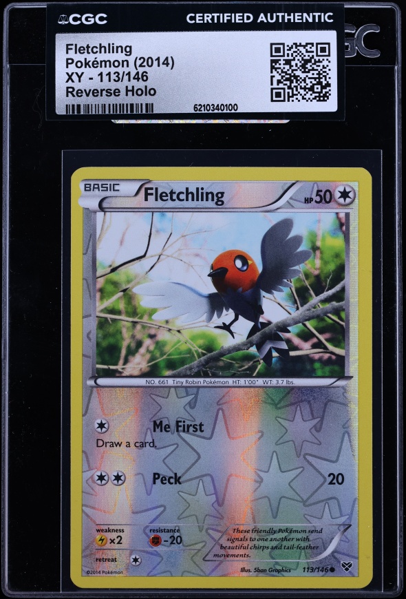 2014 Pokemon XY Reverse Holo Fletchling #113 CGC AUTH