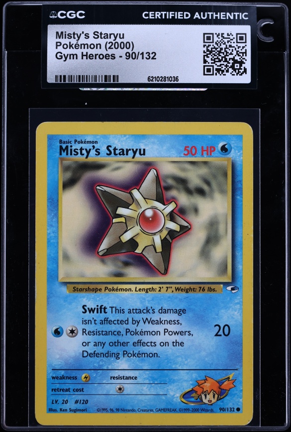 2000 Pokemon Gym Heroes Misty's Staryu #90 CGC AUTH