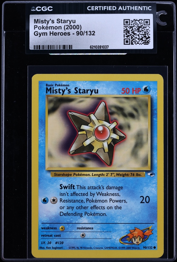2000 Pokemon Gym Heroes Misty's Staryu #90 CGC AUTH