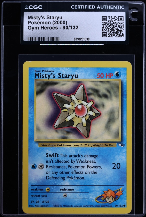 2000 Pokemon Gym Heroes Misty's Staryu #90 CGC AUTH