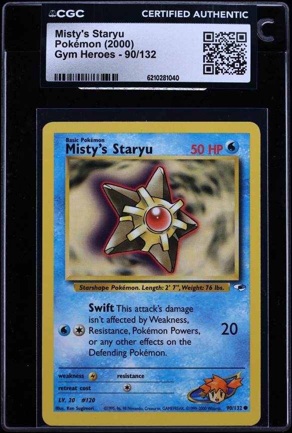 2000 Pokemon Gym Heroes Misty's Staryu #90 CGC AUTH