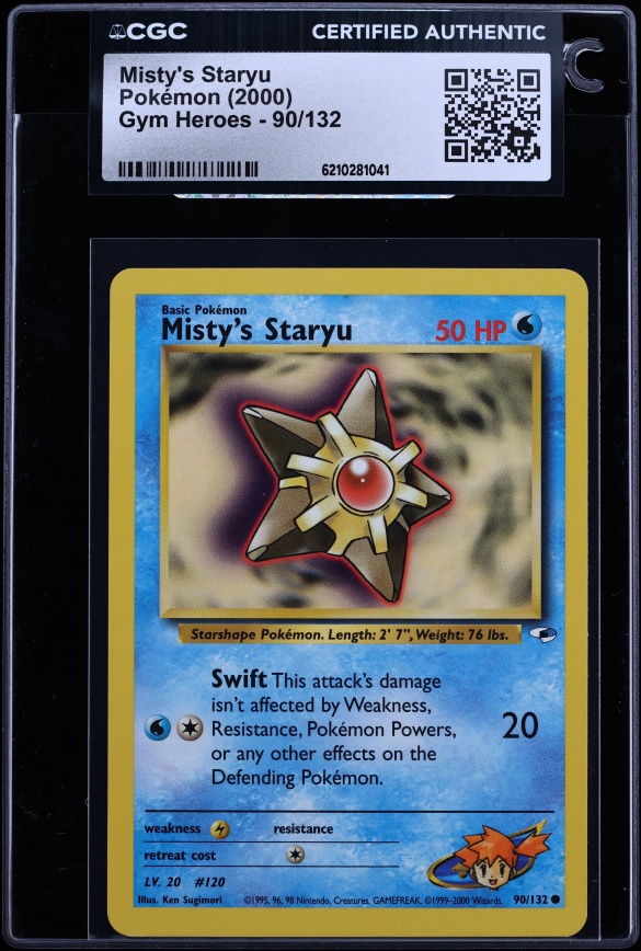 2000 Pokemon Gym Heroes Misty's Staryu #90 CGC AUTH