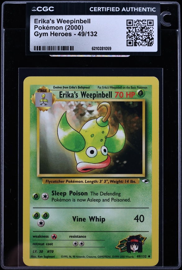 2000 Pokemon Gym Heroes Erika's Weepinbell #49 CGC AUTH