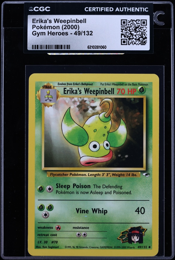2000 Pokemon Gym Heroes Erika's Weepinbell #49 CGC AUTH