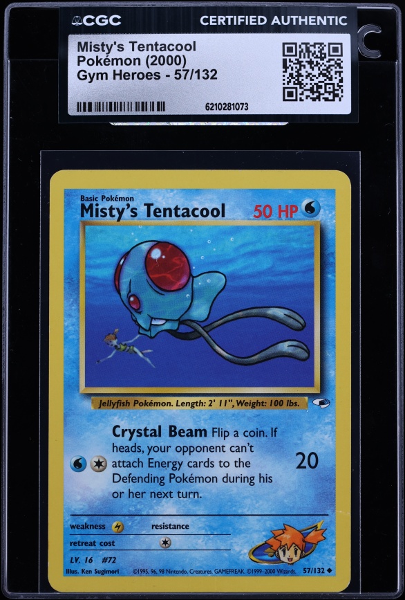 2000 Pokemon Gym Heroes Misty's Tentacool #57 CGC AUTH
