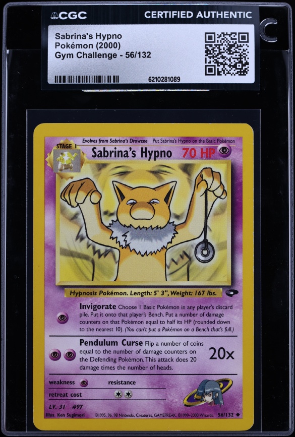 2000 Pokemon Gym Challenge Sabrina's Hypno #56 CGC AUTH
