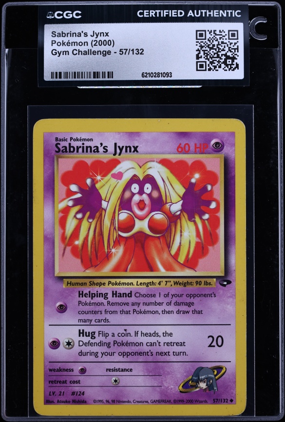 2000 Pokemon Gym Challenge Sabrina's Jynx #57 CGC AUTH