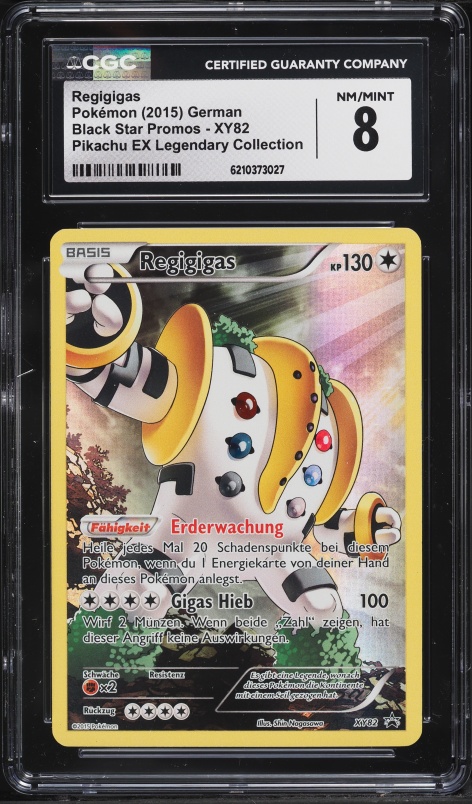 2015 Pokemon German XY Promo Pikachu EX Legendary Collection Full Art Regigigas #XY82 CGC 8