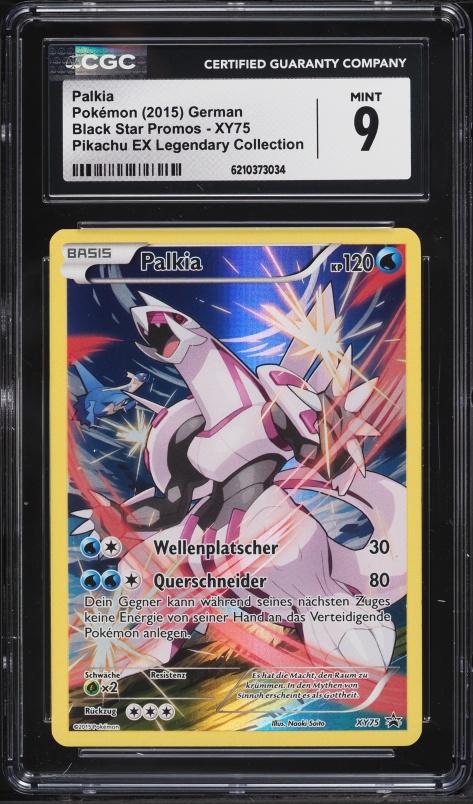 2015 Pokemon German XY Promo Pikachu EX Legendary Collection Full Art Palkia #XY75 CGC 9