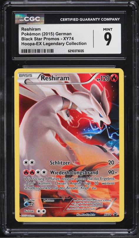 2015 Pokemon German XY Black Star Promo Hoopa Legendary Collection Reshiram #XY74 CGC 9 MINT