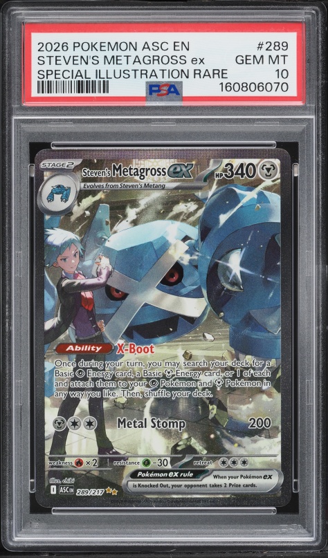 2026 Pokemon Mega Evolution Ascended Heroes SIR Steven's Metagross ex #289 PSA 10 GEM MINT