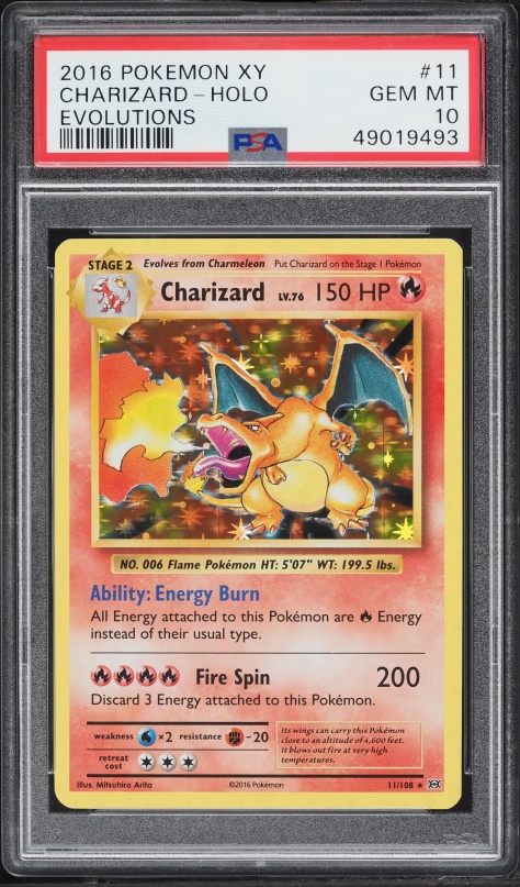 2016 Pokemon XY Evolutions Holo Charizard #11 PSA 10 GEM MINT