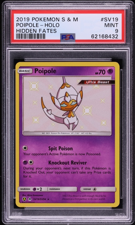 2019 Pokemon Sun & Moon Hidden Fates Shiny Vault Holo Poipole #SV19 PSA 9 MINT