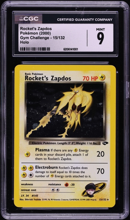 2000 Pokemon Gym Challenge Holo Rocket's Zapdos #15 CGC 9 MINT