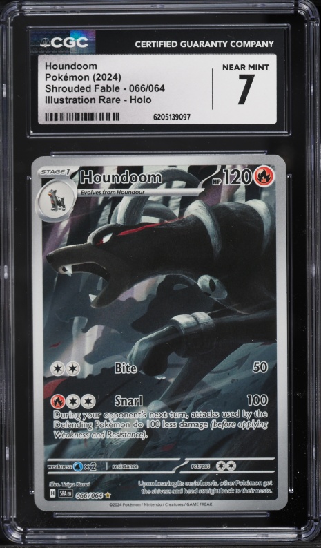 2024 Pokemon Scarlet & Violet Shrouded Fable IR Houndoom #66 CGC 7 NRMT
