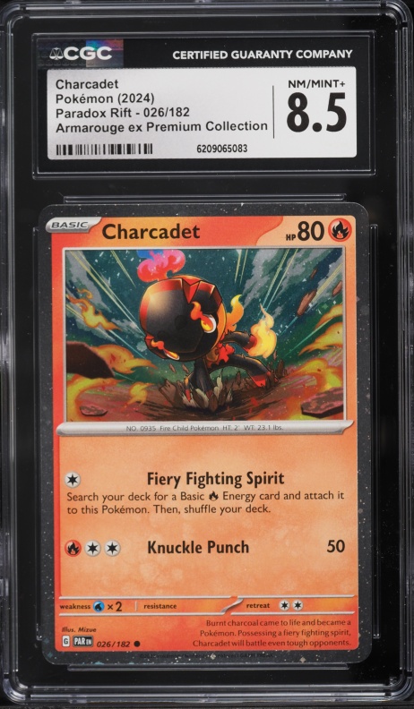 2024 Pokemon Paradox Rift Armarouge Ex Premium Collection Charcadet #026 CGC 8.5 NM-MT+