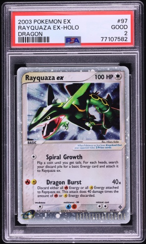 2003 Pokemon EX Dragon Holo Rayquaza Ex #97 PSA 2 GD