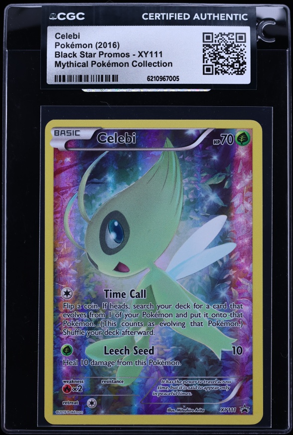 2016 Pokemon XY Promo Mythical Collection Full Art Celebi #XY111 CGC AUTH