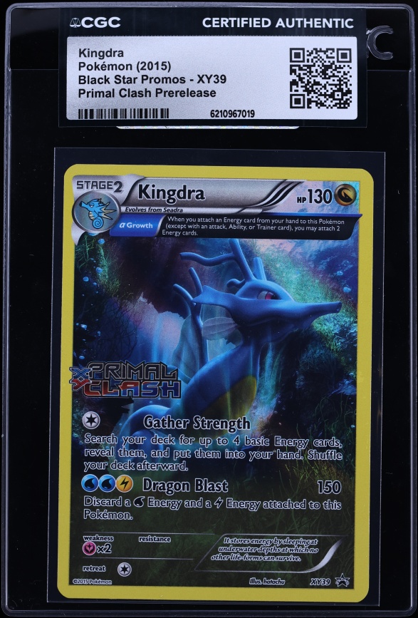 2015 Pokemon XY Promos Primal Clash Prerelease Kingdra #XY39 CGC AUTH