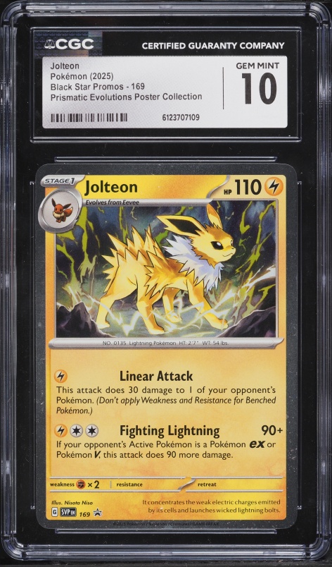2025 Pokemon SV Promo Prismatic Evolutions Poster Collection Jolteon #169 CGC 10 GEM MINT