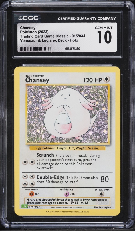 2023 Pokemon SV TCG Classic Venusaur & Lugia Ex Deck Holo Chansey #15 CGC 10 GEM MINT
