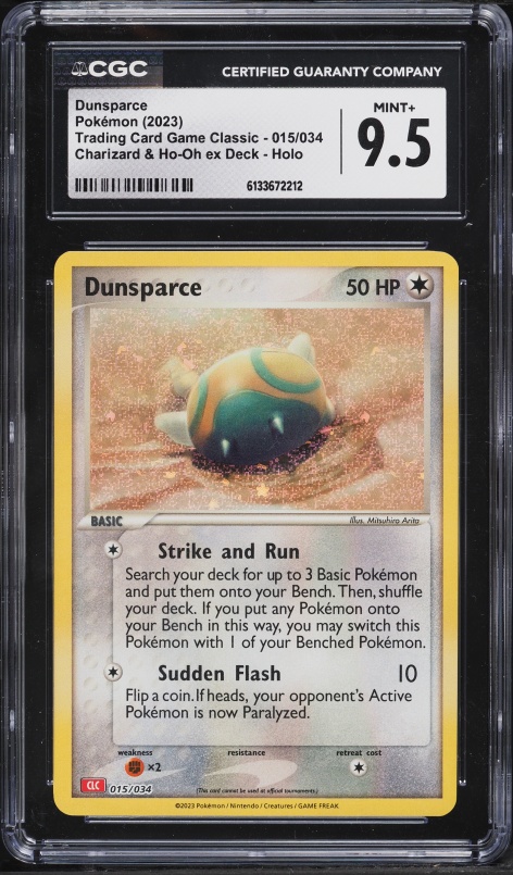 2023 Pokemon SV TCG Classic Charizard & Ho-Oh Ex Deck Holo Dunsparce #15 CGC 9.5 MINT+
