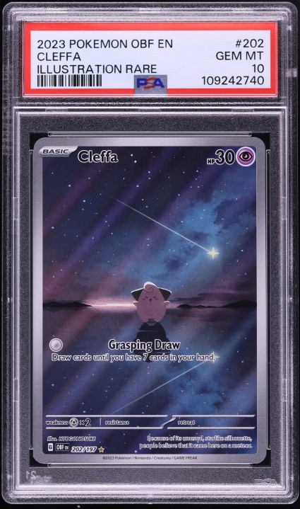 2024 Pokemon Scarlet & Violet Obsidian Flames IR Cleffa #202 PSA 10 GEM MINT