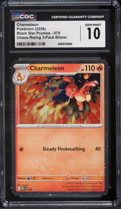 2026 Pokemon Mega Evolution Promo Chaos Rising Charmeleon #79 CGC 10 GEM MINT
