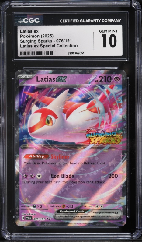 2025 Pokemon Scarlet & Violet Surging Sparks Special Collection Latias EX #76 CGC 10 GEM MINT