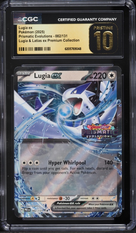 2025 Pokemon Scarlet & Violet Prismatic Evolutions Latias Premium Holo Lugia EX #82 CGC 10