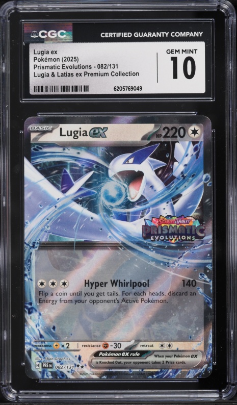 2025 Pokemon Scarlet & Violet Prismatic Evolutions Latias Premium Holo Lugia EX #82 CGC 10 GEM