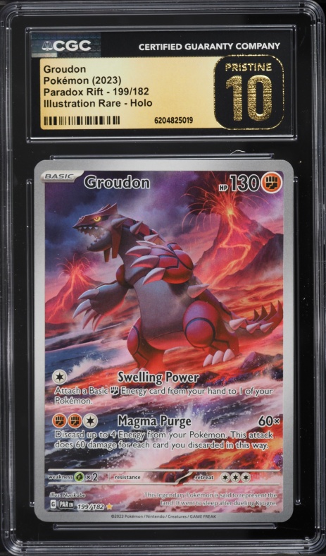 2023 Pokemon Scarlet & Violet Paradox Rift IR Groudon #199 CGC 10 PRISTINE