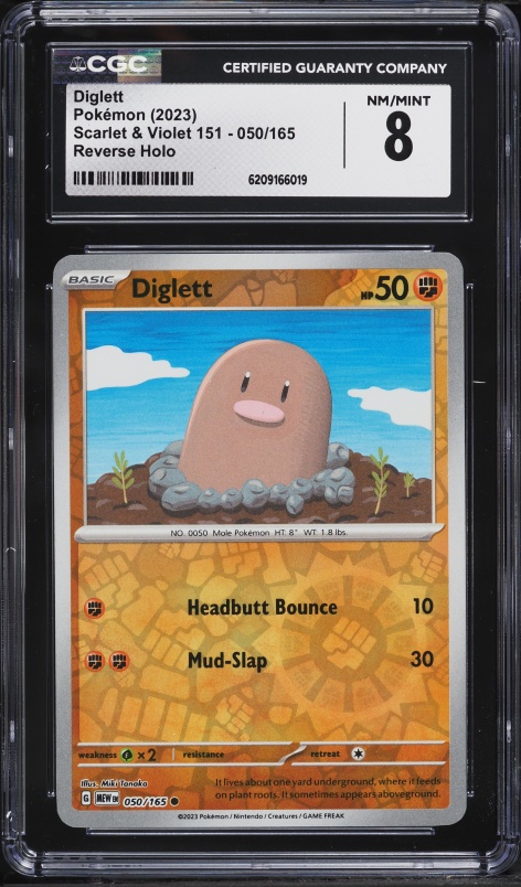 2023 Pokemon Scarlet & Violet 151 Reverse Holo Diglett #50 CGC 8 NM-MT