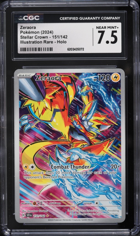 2024 Pokemon Scarlet & Violet Stellar Crown IR Zeraora #151 CGC 7.5 NRMT+