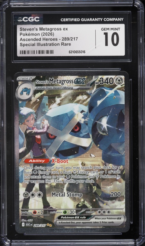 2026 Pokemon Mega Evolution Ascended Heroes SIR Steven's Metagross EX #289 CGC 10 GEM MINT