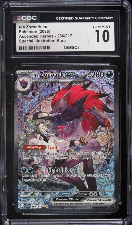2026 Pokemon Mega Evolution Ascended Heroes SIR N's Zoroark ex #286 CGC 10 GEM MINT